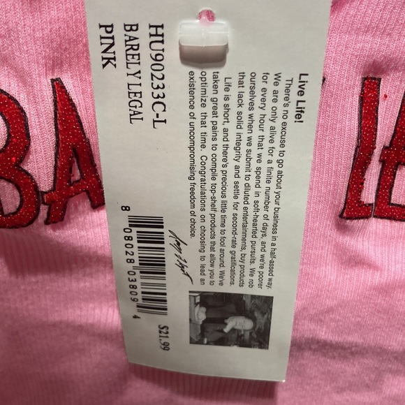 Ladies pink Hustler Barely legal tank top - Picture 4 of 8